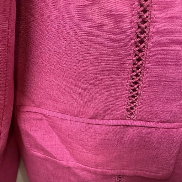 Nine,women',linen jacket,pink,size 12,long sleeves,buttons,pockets,collar.! - Picture 5 of 10